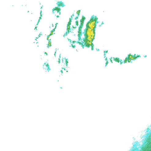 Tutkakuva sateen
            intensiteettistä Etelä-Suomessa kello 4.30