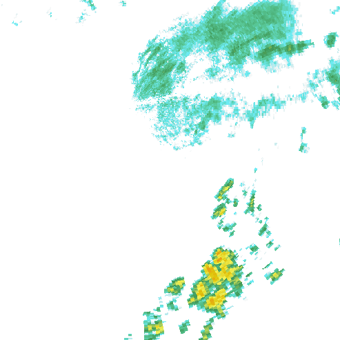 Tutkakuva sateen
            intensiteettistä Etelä-Suomessa kello 5.25