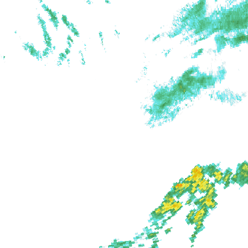 Tutkakuva sateen
            intensiteettistä Etelä-Suomessa kello 6.15