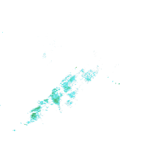Tutkakuva sateen
            intensiteettistä Etelä-Suomessa kello 6.30