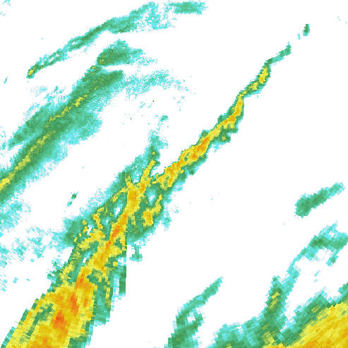 Tutkakuva sateen
            intensiteettistä Etelä-Suomessa kello 9.00