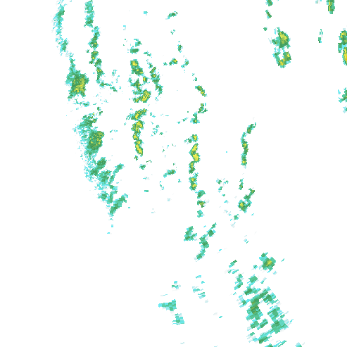Tutkakuva sateen
            intensiteettistä Etelä-Suomessa kello 7.10