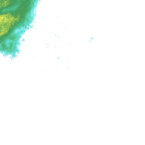 Tutkakuva sateen
            intensiteettistä Etelä-Suomessa kello 15.00