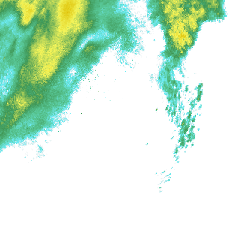 Tutkakuva sateen
            intensiteettistä Etelä-Suomessa kello 15.35