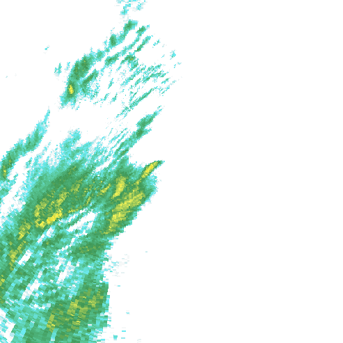 Tutkakuva sateen
            intensiteettistä Etelä-Suomessa kello 23.10