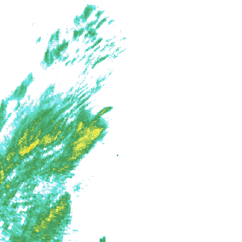 Tutkakuva sateen
            intensiteettistä Etelä-Suomessa kello 23.20