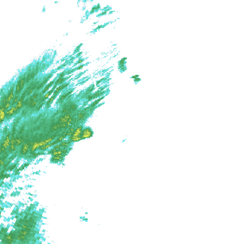 Tutkakuva sateen
            intensiteettistä Etelä-Suomessa kello 0.05