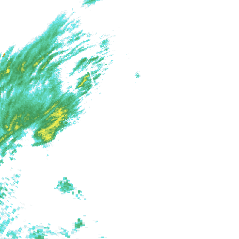 Tutkakuva sateen
            intensiteettistä Etelä-Suomessa kello 0.45