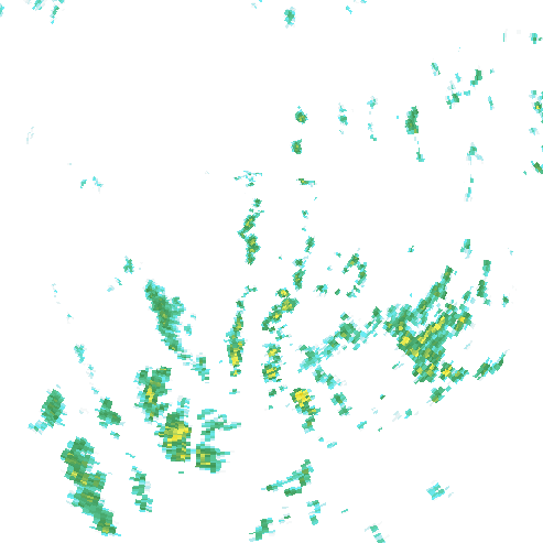 Tutkakuva sateen
            intensiteettistä Etelä-Suomessa kello 1.25