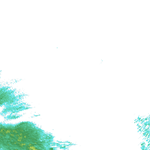 Tutkakuva sateen
            intensiteettistä Etelä-Suomessa kello 18.45