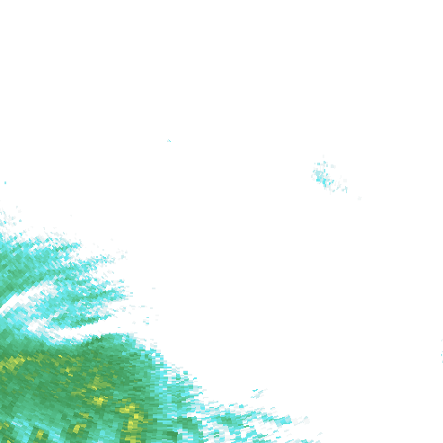 Tutkakuva sateen
            intensiteettistä Etelä-Suomessa kello 19.05