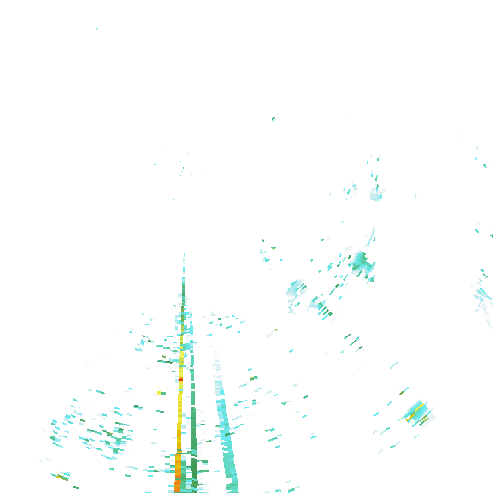 Tutkakuva sateen
            intensiteettistä Etelä-Suomessa kello 8.50