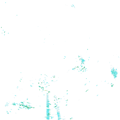 Tutkakuva sateen
            intensiteettistä Etelä-Suomessa kello 9.00