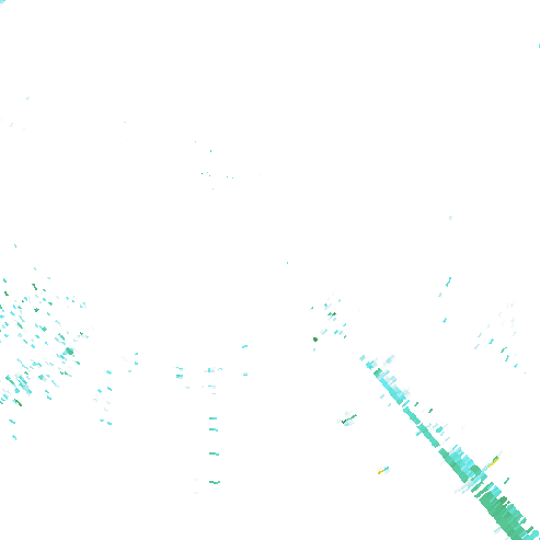 Tutkakuva sateen
            intensiteettistä Etelä-Suomessa kello 9.25