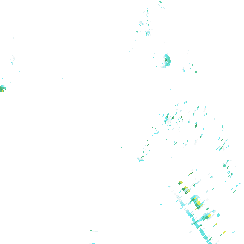 Tutkakuva sateen
            intensiteettistä Etelä-Suomessa kello 6.40