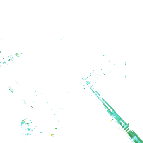 Tutkakuva sateen
            intensiteettistä Etelä-Suomessa kello 7.40