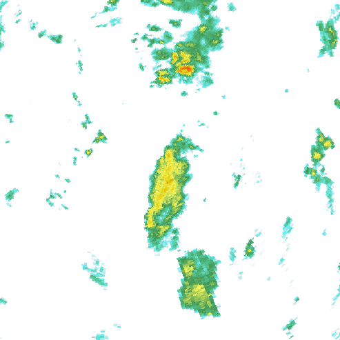 Tutkakuva sateen
            intensiteettistä Etelä-Suomessa kello 16.35