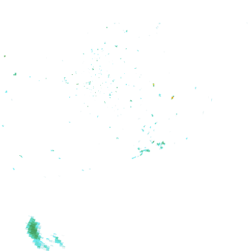 Tutkakuva sateen
            intensiteettistä Etelä-Suomessa kello 14.30